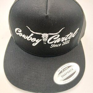 Cowboy Cartel Embroidered Flat bill Trucker Mesh Snapback Cap